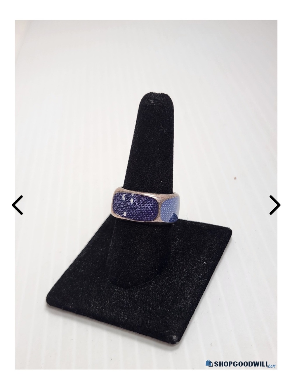 Sterling Silver Milor Blue Enamel Statement Ring